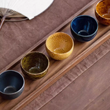 Mino Ware "Autumn Harmony" Tea/sake Cup Set of Five – A Celebration of Seasonal Beauty