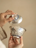 Silvery Mountainscape Gaiwan - A High-End Tea Masterpiece